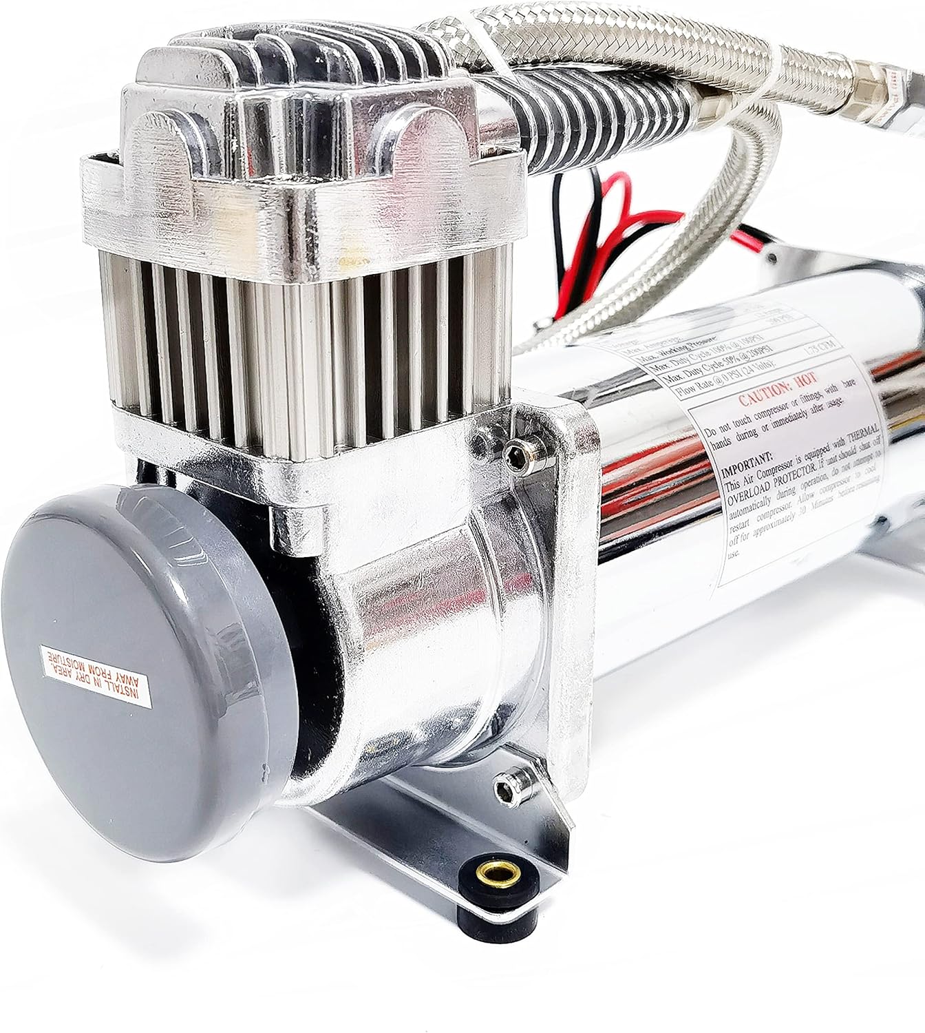 On Board Heavy Duty Air Horn Compressor 200psi. Fits All 24V Vehicles Universal Replacement for Car/Truck/Pick-up/Jeep/Train Horn/Suspension/Bag kit System YK-C304A24V