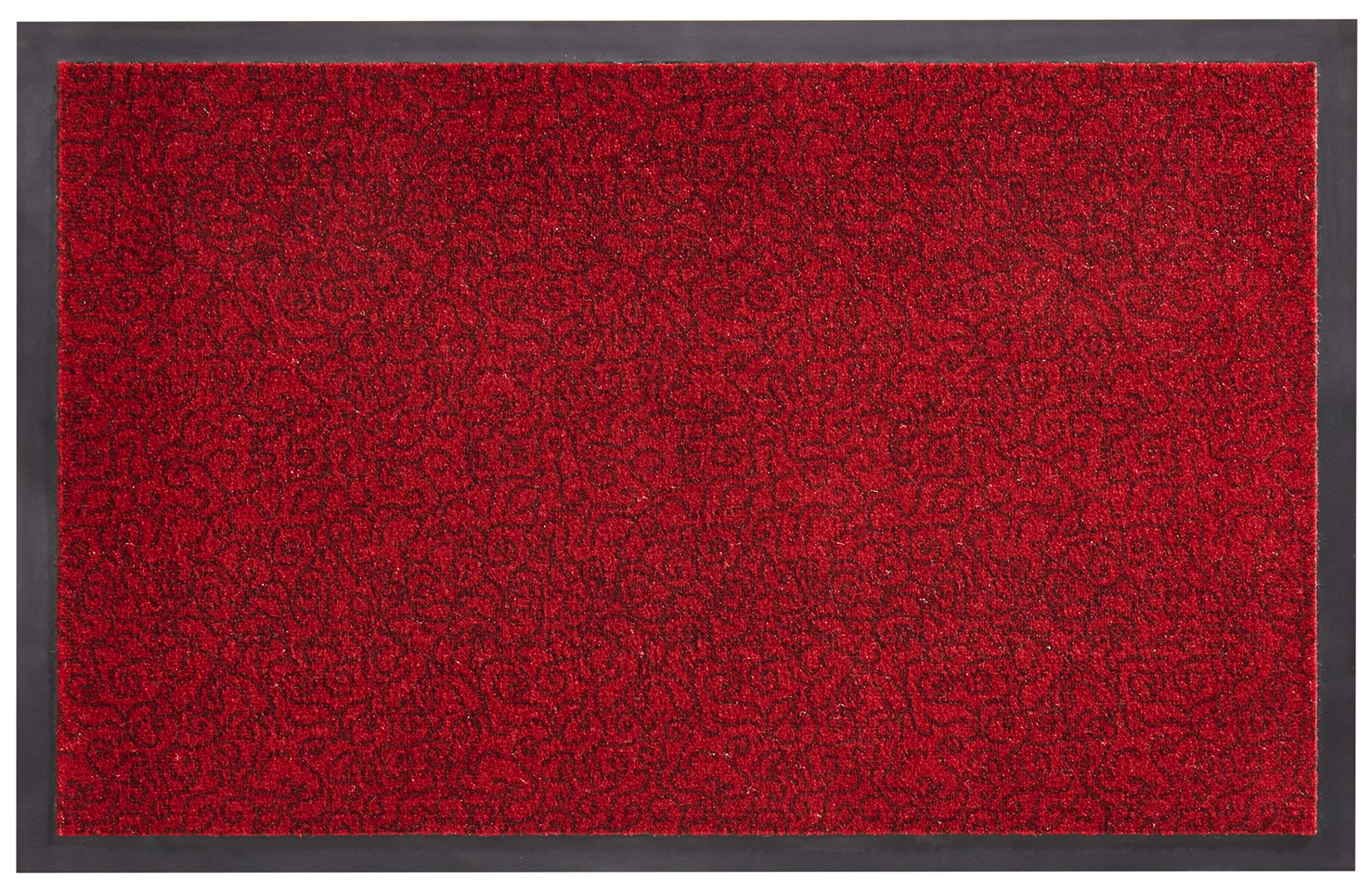 Zala Living Smart Paillasson pour l'intérieur et l'extérieur - 75 x 120 cm - Uni - Lavable et résistant aux intempéries - Antidérapant - pour entrée et extérieur - Rouge