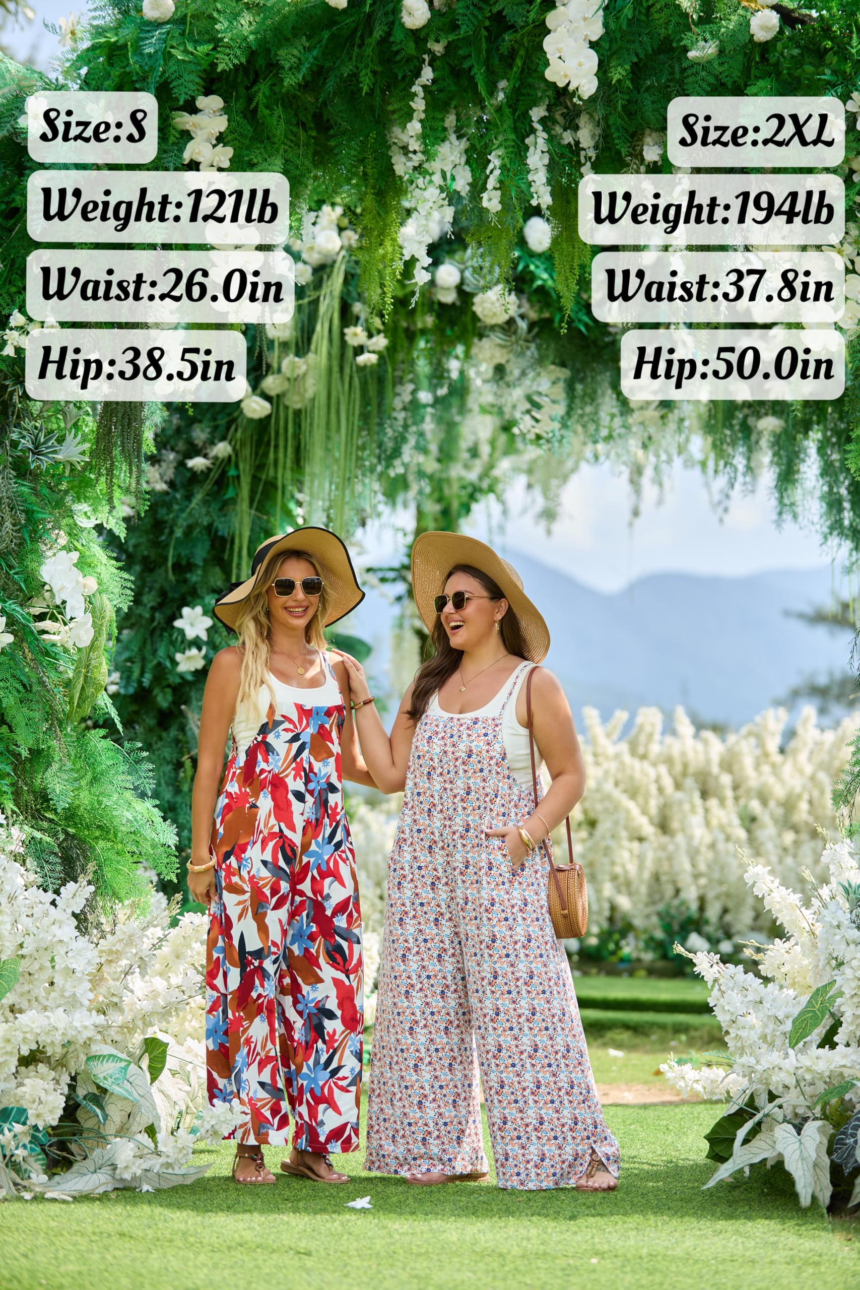 Lepunuo Tuta casual da donna, estiva, stile bohémien, a gamba larga, senza maniche, con tasche