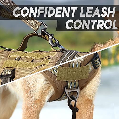 Miniatura 8 de PET ARTIST Arnés táctico para perro, sin tirones y hebilla de metal, collar militar para perro con asa para un mejor control con correa elástica