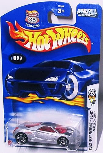Mattel Hot Wheels 2003 First Editions 164 Escala Silver Cadillac Cien Die Cast Car #027