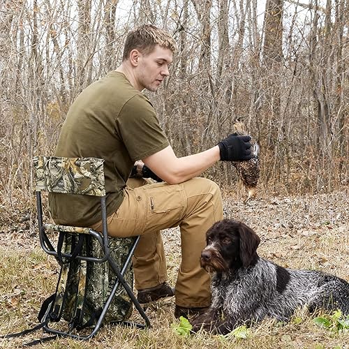 Miniatura 2 de PORTAL Mochila hielera silla de pesca con respaldo plegable taburete de camping compacto para exteriores, senderismo, caza, viajes, soporta