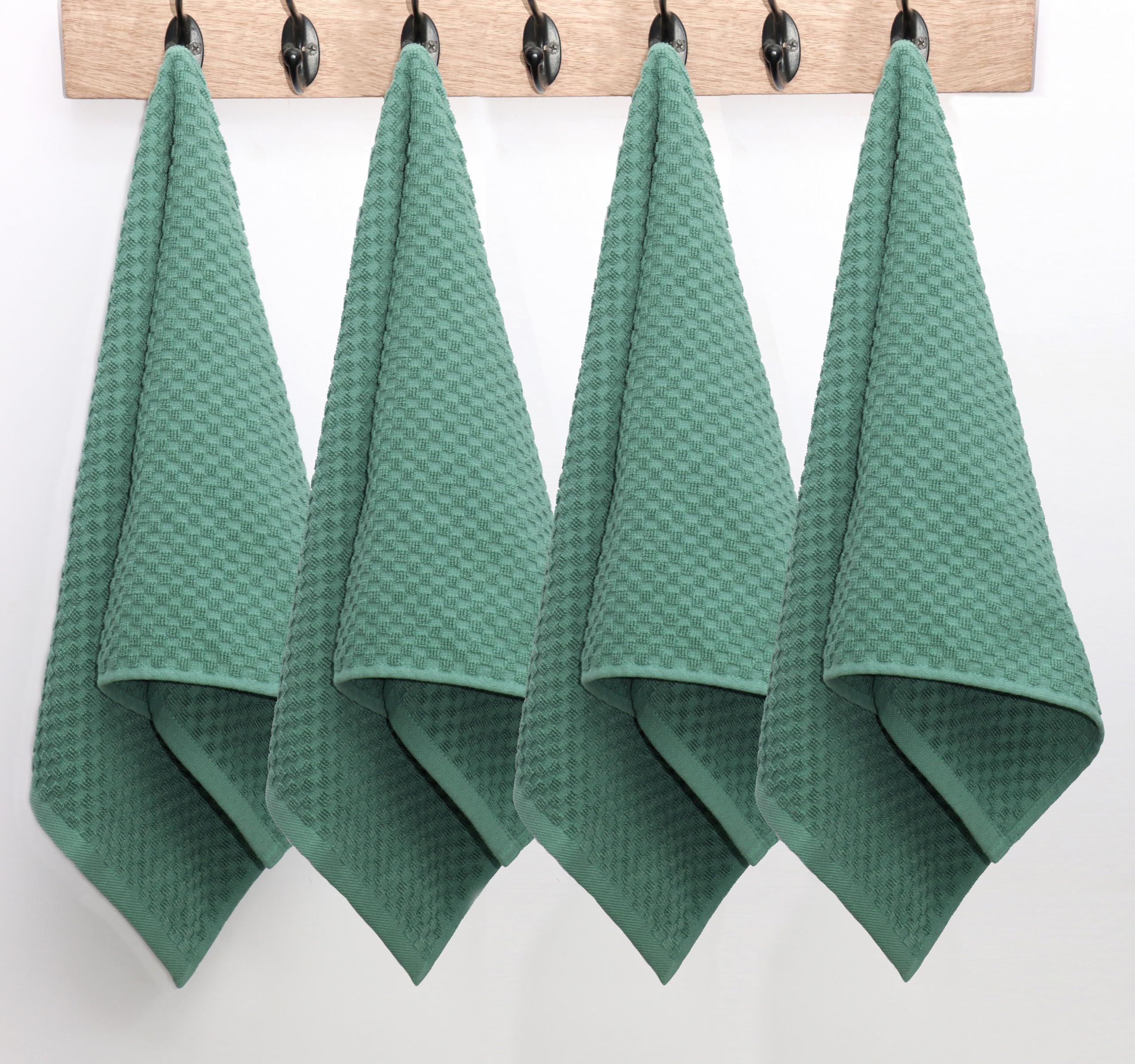 COTTON CRAFT Set di 8 strofinacci in spugna, 100% cotone, trama a nido d'ape, morbidi, assorbenti, ad asciugatura rapida, a basso contenuto di lanugine, riutilizzabili, 40,6 x 71 cm, bianco (seafoam)