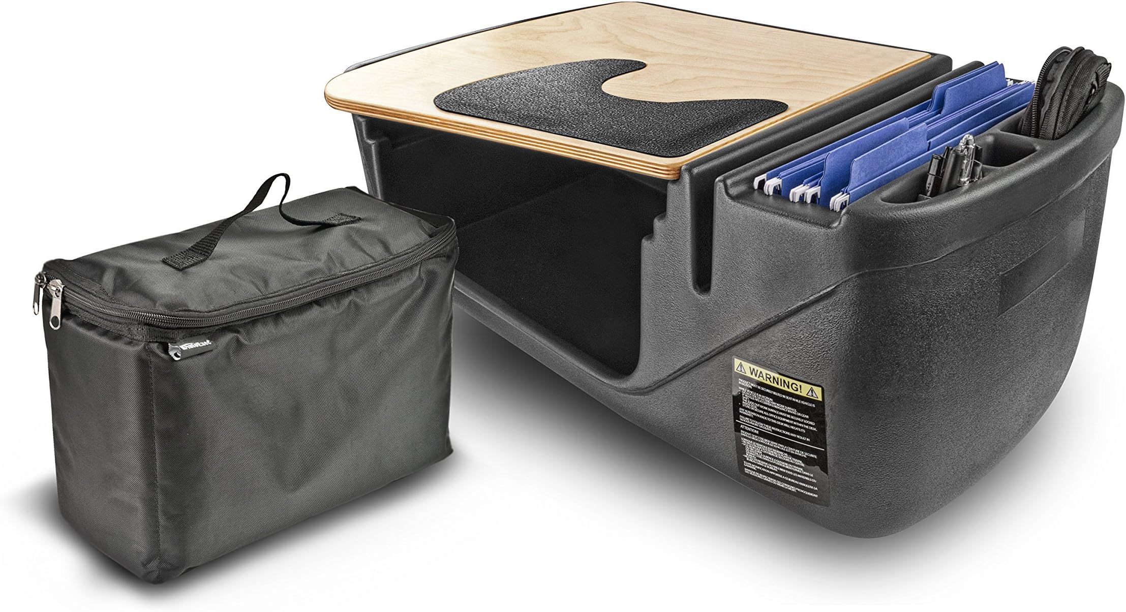 AutoExec AEGrip-02 Cooler Elite Vehicle Desk Combinatons Black/Grey/Baltic Birch Efficiency GripMaster Elite with Cooler Bag