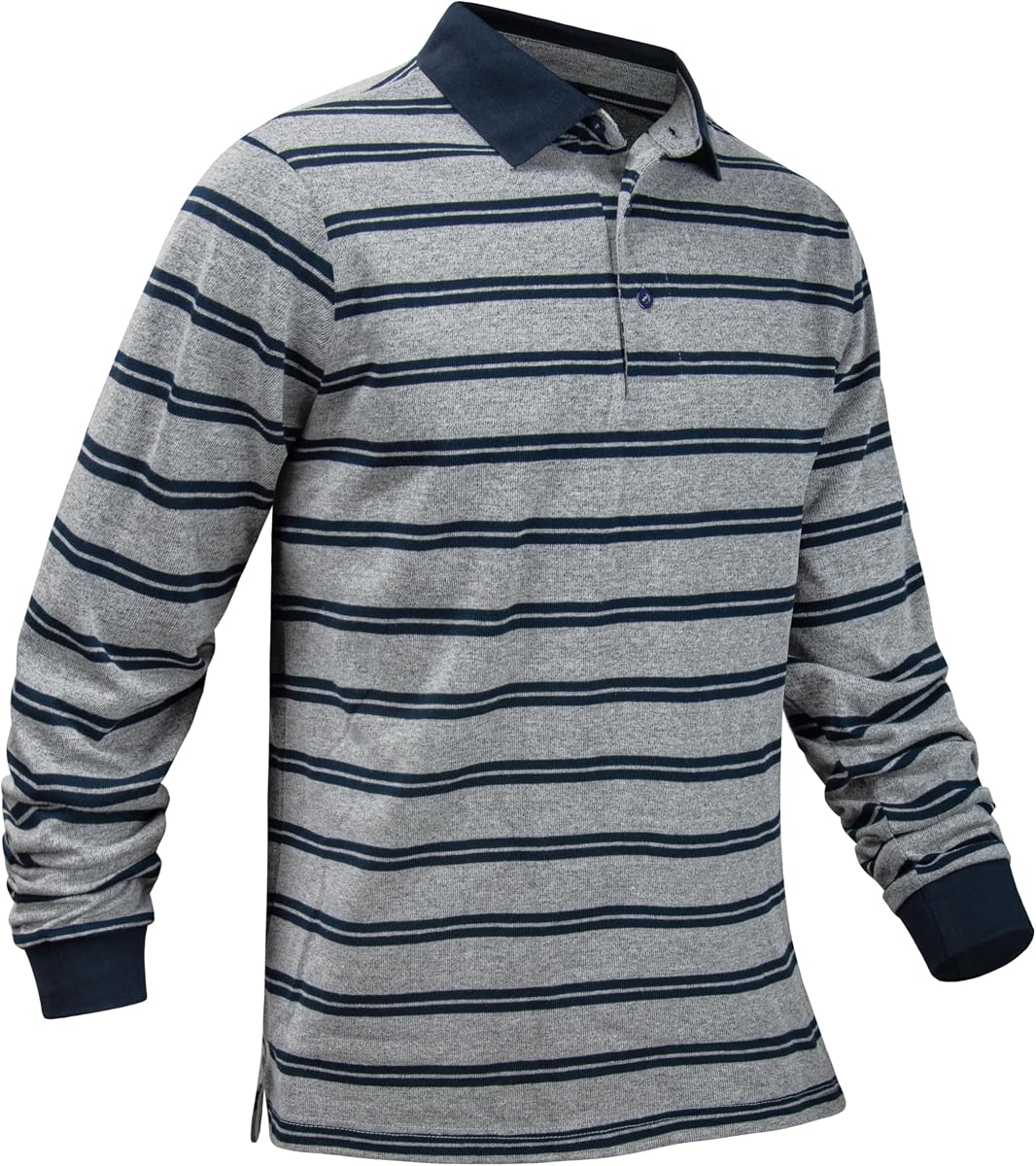 TAPULCO Polo de rayas de ajuste clásico para hombre, camisetas deportivas diarias de manga larga y corta con cuello informal para uso diario