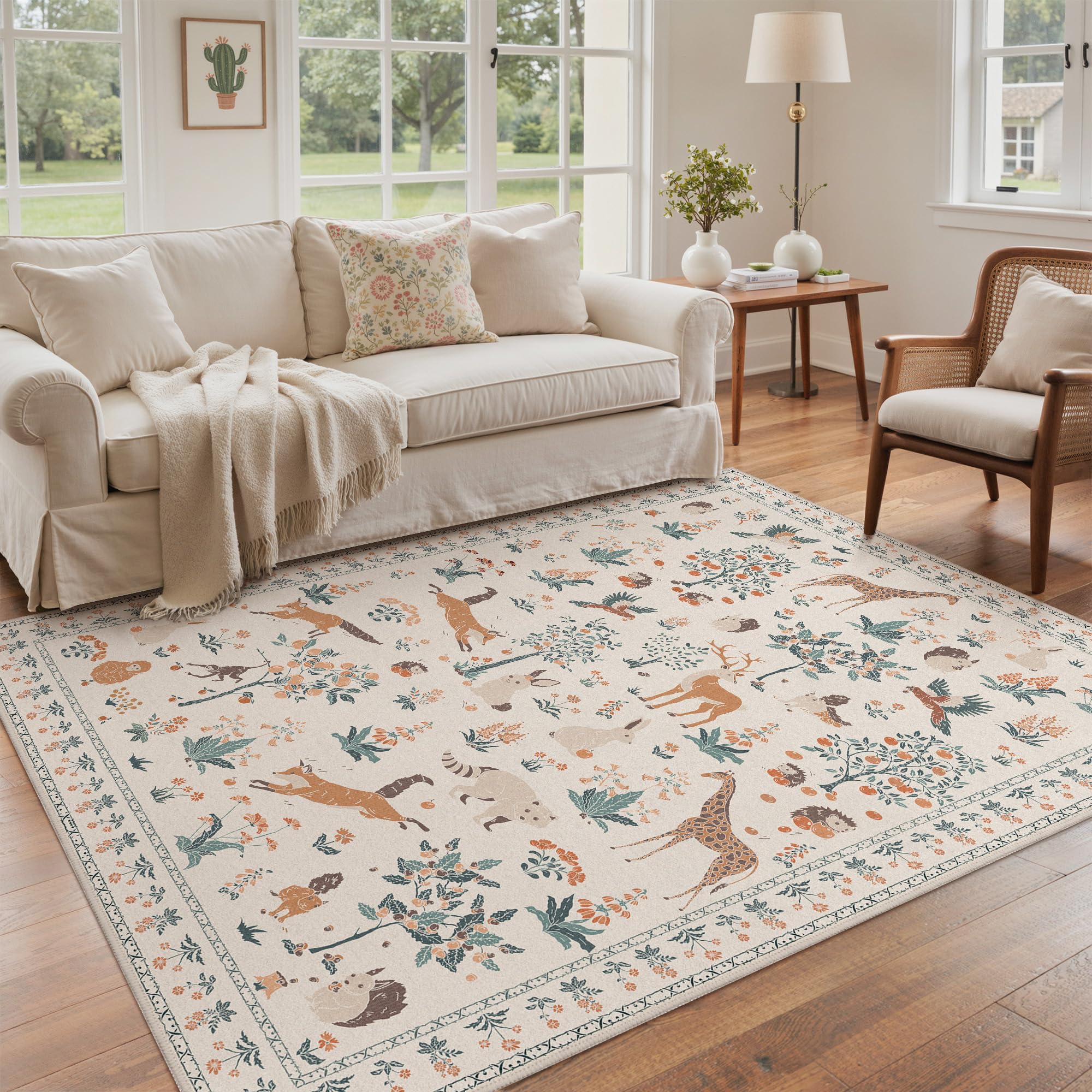 BEIMO Washable Rugs 160x230cm, Area Rug Carpet for Living Room Cute Animal — image 1