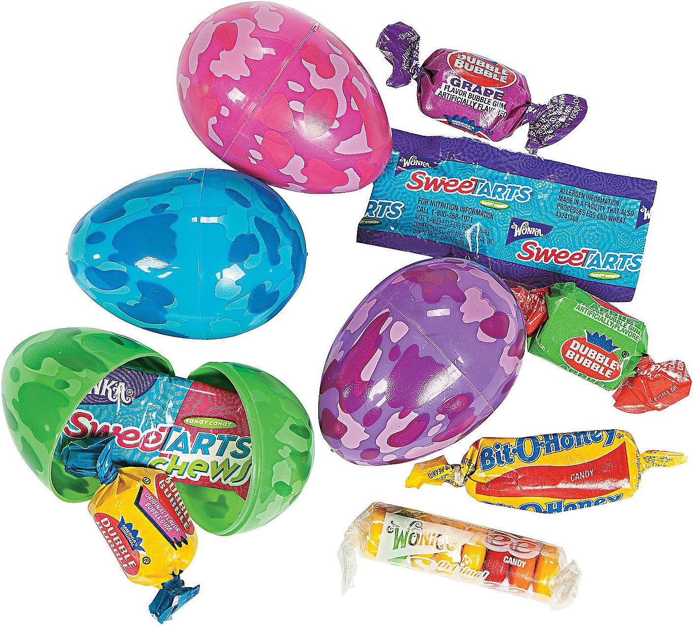 Fun Express - Plastic Candy Filled Camo Eggs (2dz) for Easter - Party Supplies - Pre - Filled Party Favors - Pre - Filled Plastic Containers - Easter - 24 Pieces