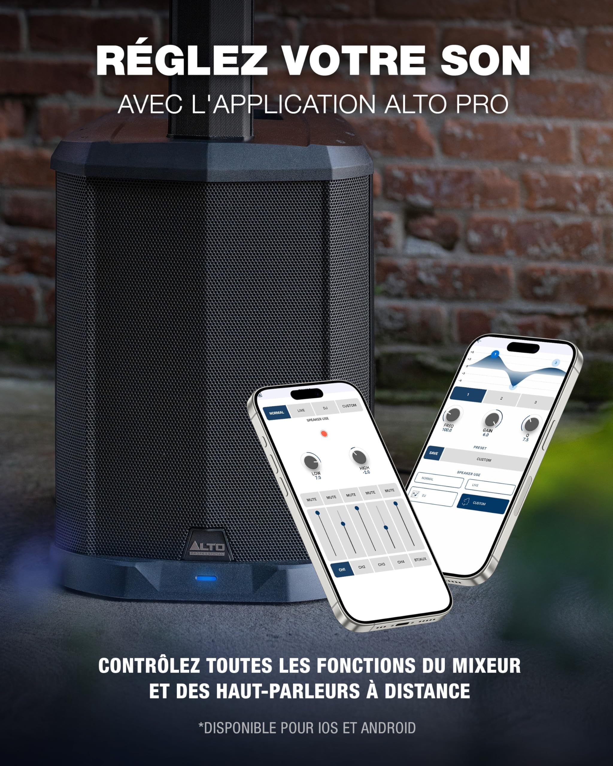 ALTO TS112C Ensemble de Haut-parleurs Actifs 1200 Watts avec mixeur numérique 5 canaux, Bluetooth et App de Commande, pour DJ, Groupes, Musiciens et salles de Spectacle