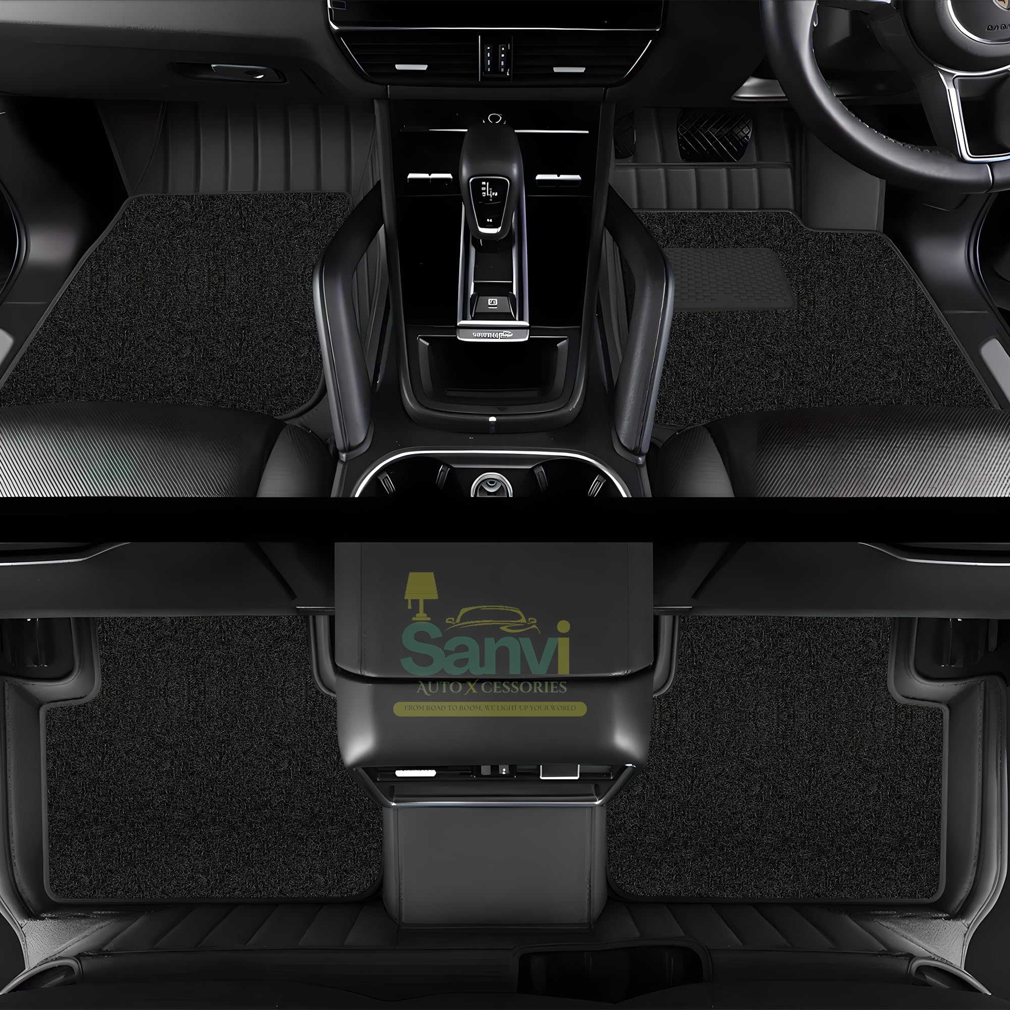 9D Premium Car Foot Mat for Mahindra Xuv 7XO 2026-3 Rows Complete Set | Luxurious & Elegant Look, 100% Waterproof and Dust Proof | Custom Fitted Car Floor Tray Mat (Black)-image-20