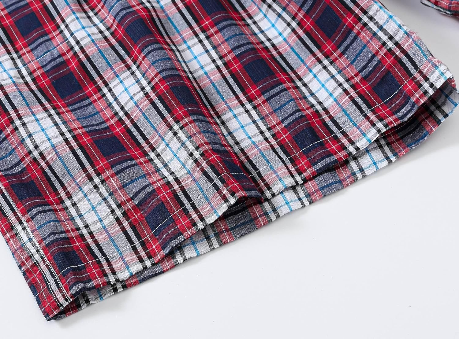 MoFiz Men's Plaid Pajama Shorts 3-Pack Woven Cotton Sleep & Lounge Shorts, Lightweight PJ Bottoms with Pockets & Button Fly - Image 9