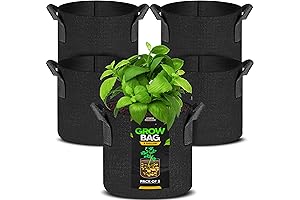 Utopia Home 5 Pack 5 Gallon Grow Bags: Plant with Confidence