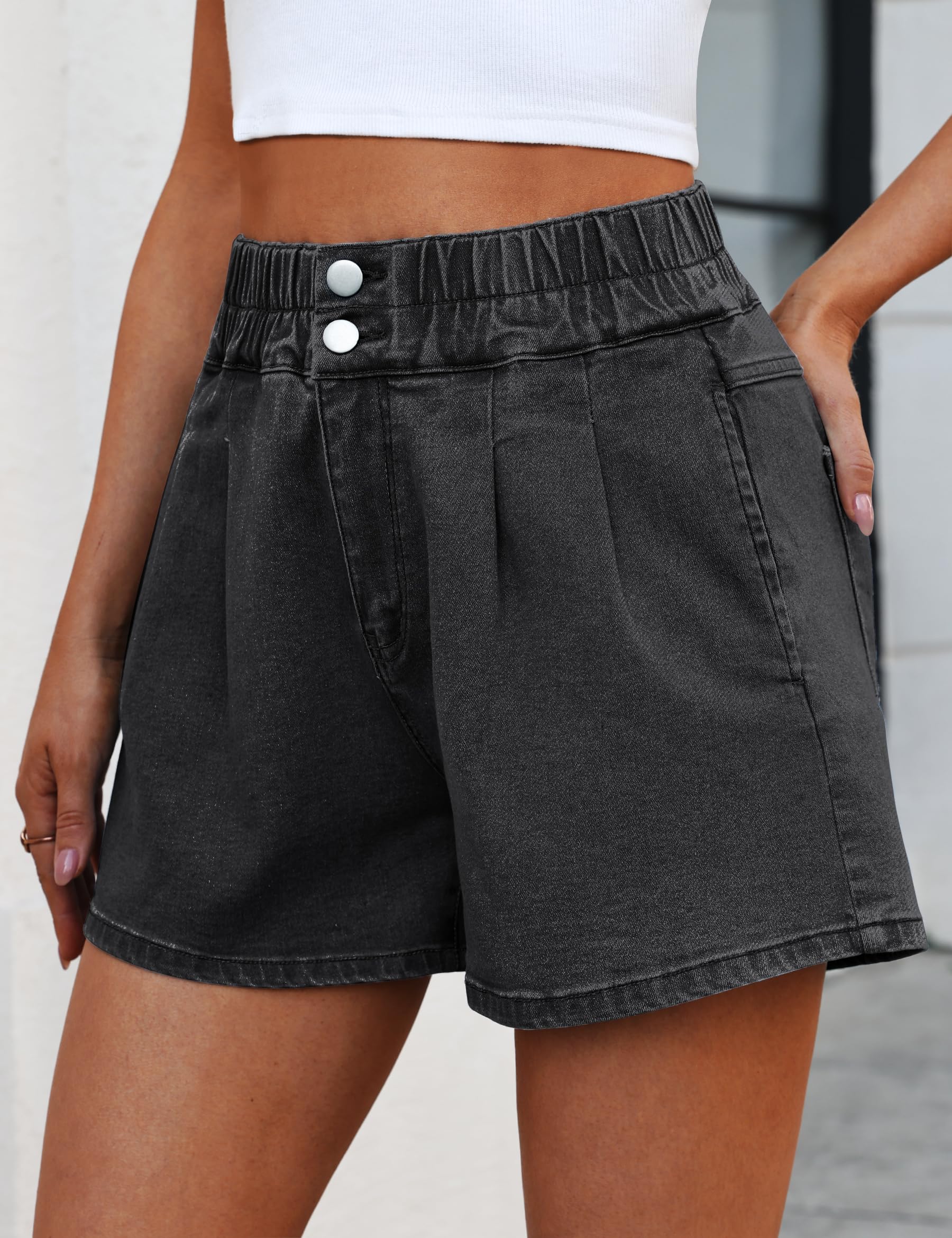 Fengbay Damen Jeans Shorts High Waisted Casual Denim Kurze Hosen Hotpants