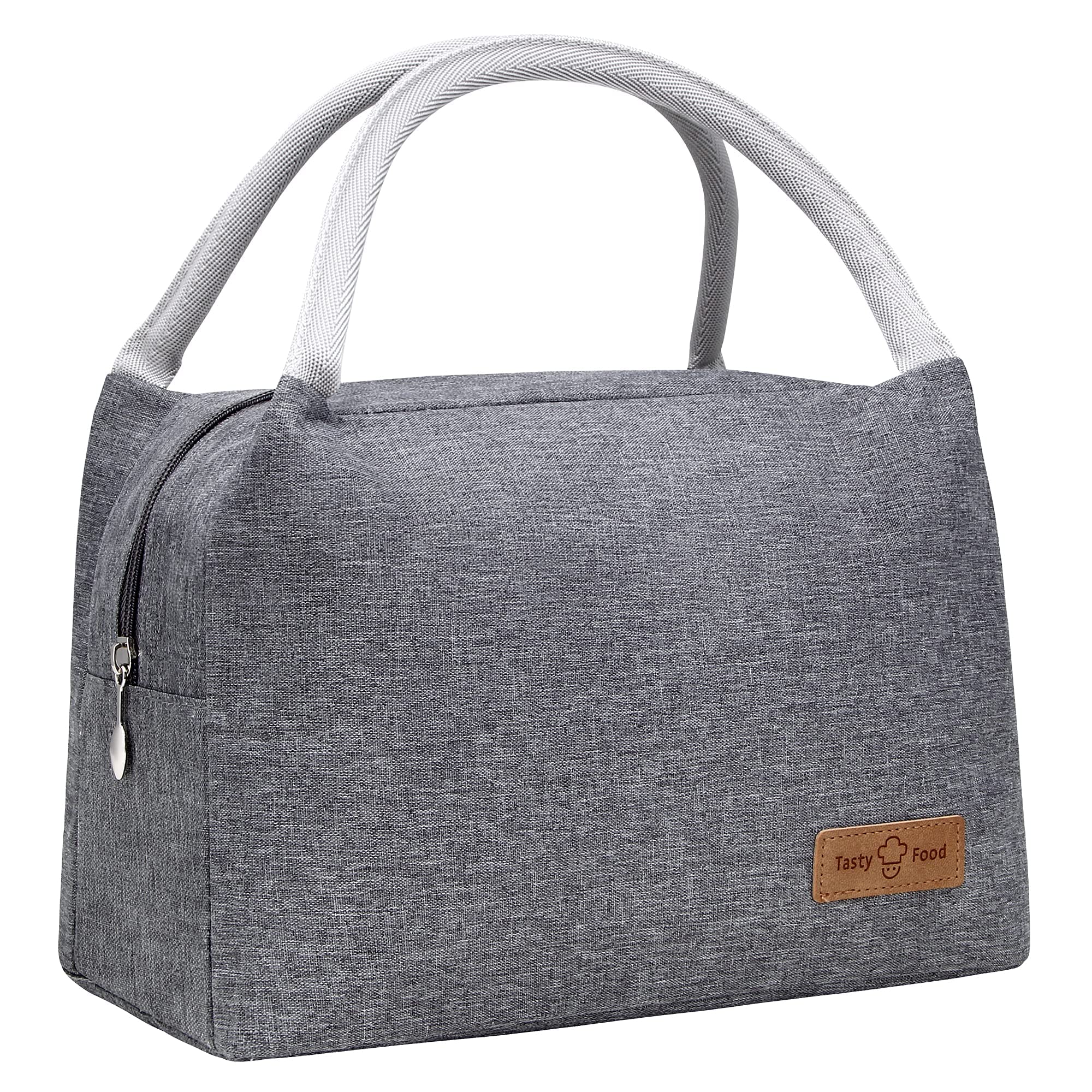 VIO Insulated Waterproof Lunch Bag, Thermal Reusable Lunch bag for Office Work School College Travel Picnic, Small Cooler Tote Bag for Men Women Boys Girls Indoor Outdoor (Grey)