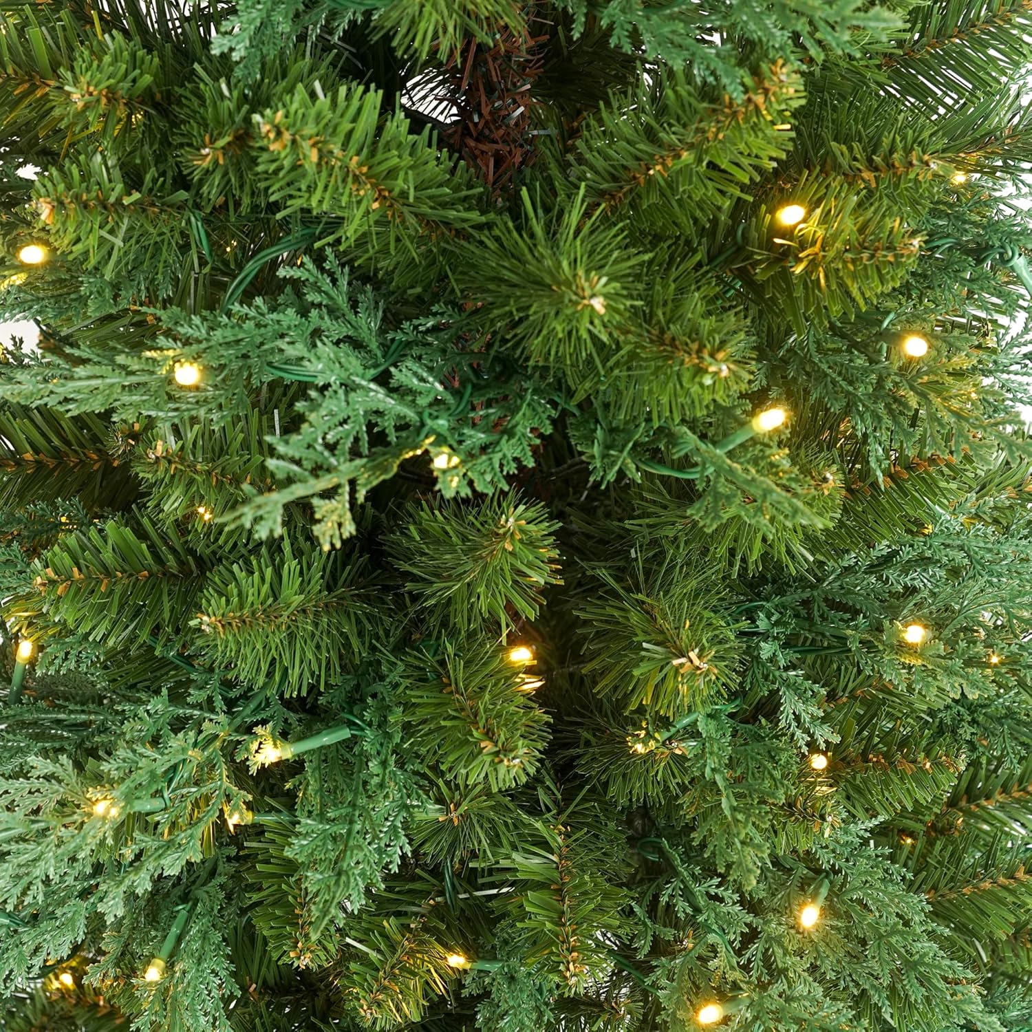 4 ft Prelit Christmas Tree with Cypress Leaf 150 LED Lights, 318 Branch Tips & Metal Stand Slim Pencil Christmas Decoration Tree for Indoor and Outdoor Narrow Space