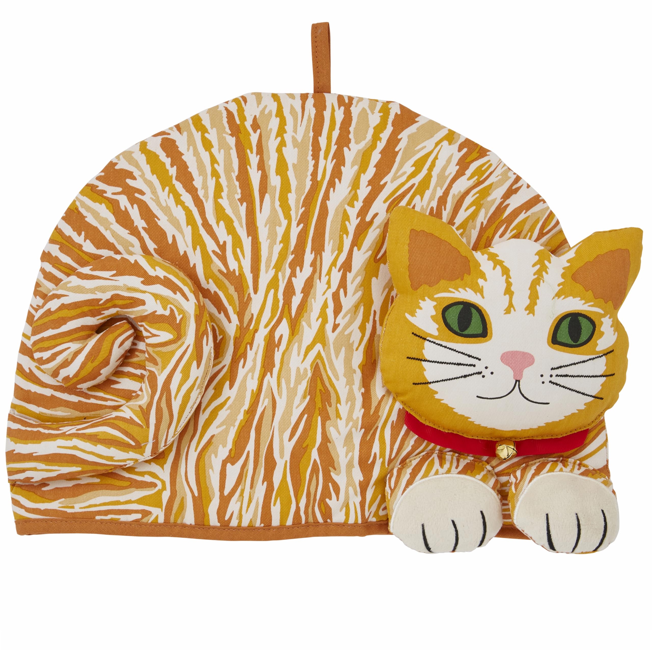 Ulster Weavers - Ginger Cat Tea Cosy (27 x 35 x 27cm) - 100% Cotton - Cat-Shaped Teapot Warmer - Cute Tea Cosy Cover - Orange