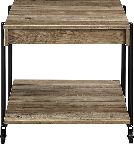 Miniatura 10 de Furniture of America Cleon Industrial - Mesa de sofá industrial de 48 pulgadas con ruedas para exhibición, decoración de sala, pasillo, dormitorio,