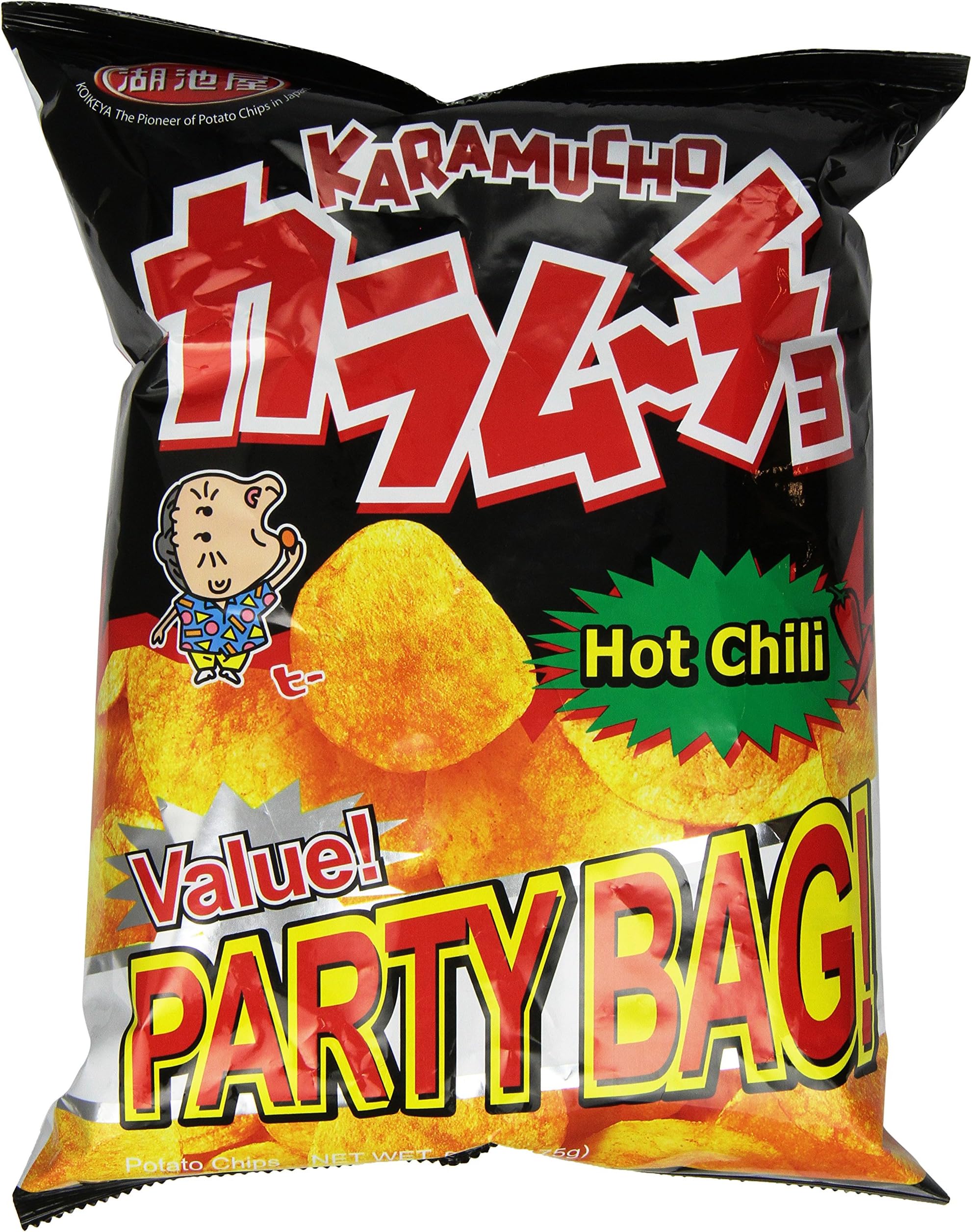 Koikeya Karamucho Party Chips Bag, Hot Chili, 6.17 Ounce