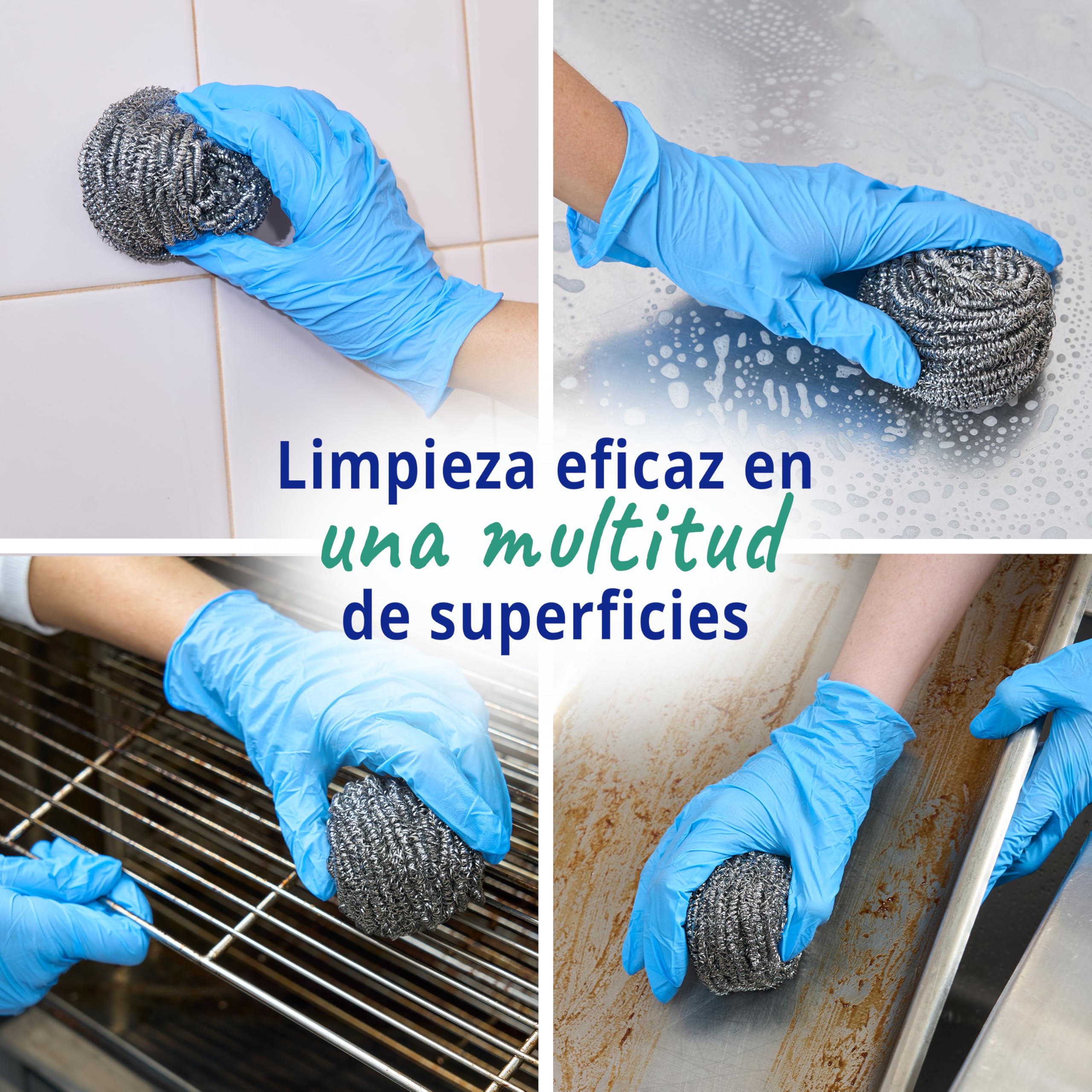 Spontex Specialist Estropajos de acero inoxidable XL Paquete de 6