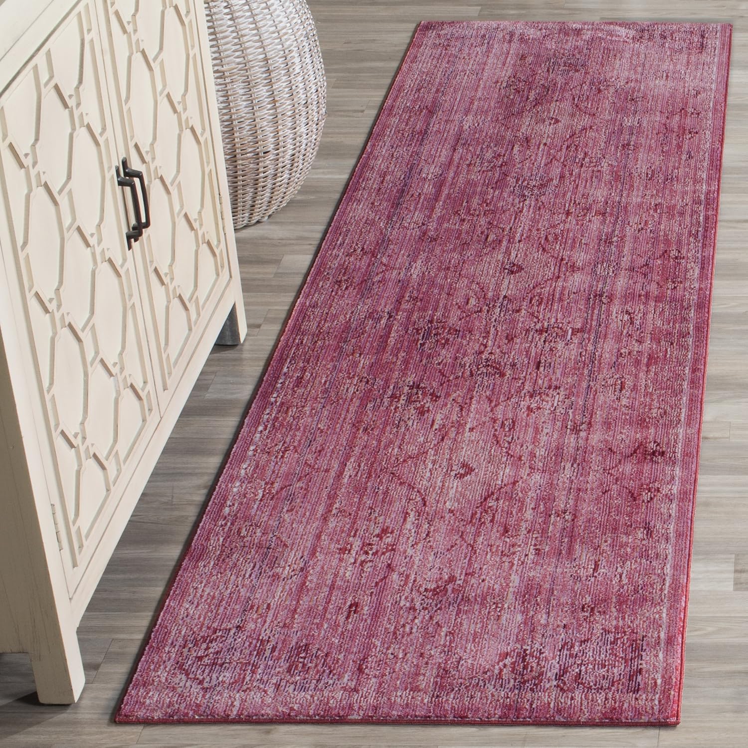 Safavieh Craft Art-Inspired Indoor Woven Runner Area Rug, Valencia Collection, VAL103, in Red / Red