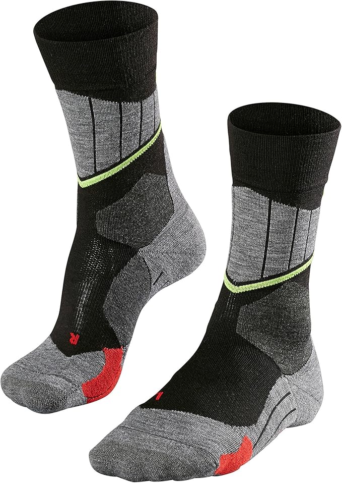 FALKE Men's SC1 Ski Socks Merino Wool Black Thin Thermal Calf Length