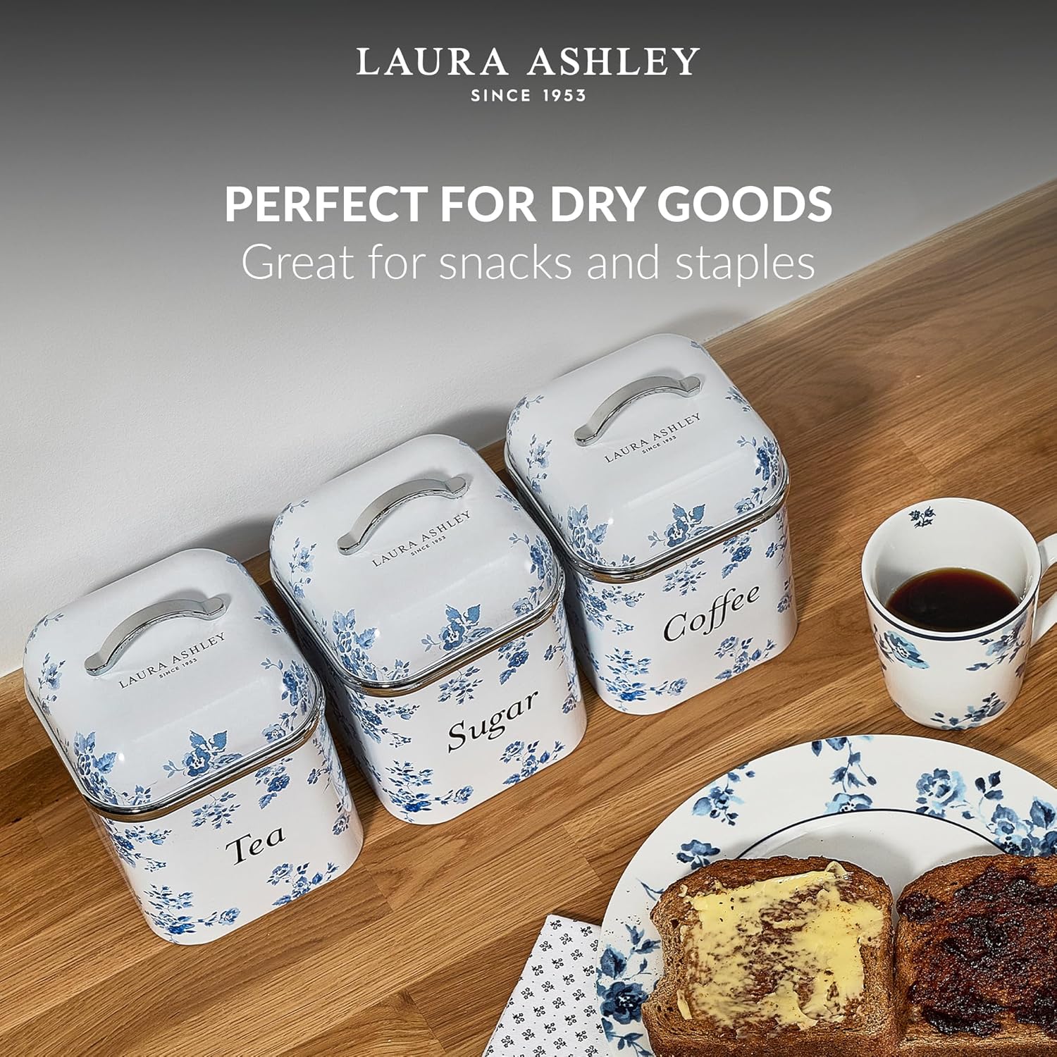 Laura Ashley VQ 3pc Canister Set - China Rose