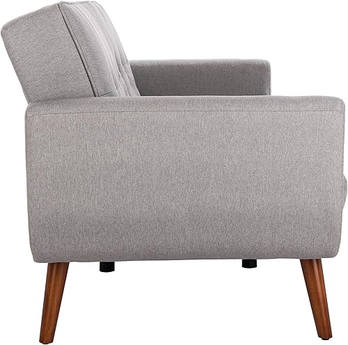 Miniatura 7 de Safavieh Home Bushwick - Sofá cama convertible plegable gris y marrón de 82.7 pulgadas Rubor / Natural,gris/marrón,azul marino / marrón