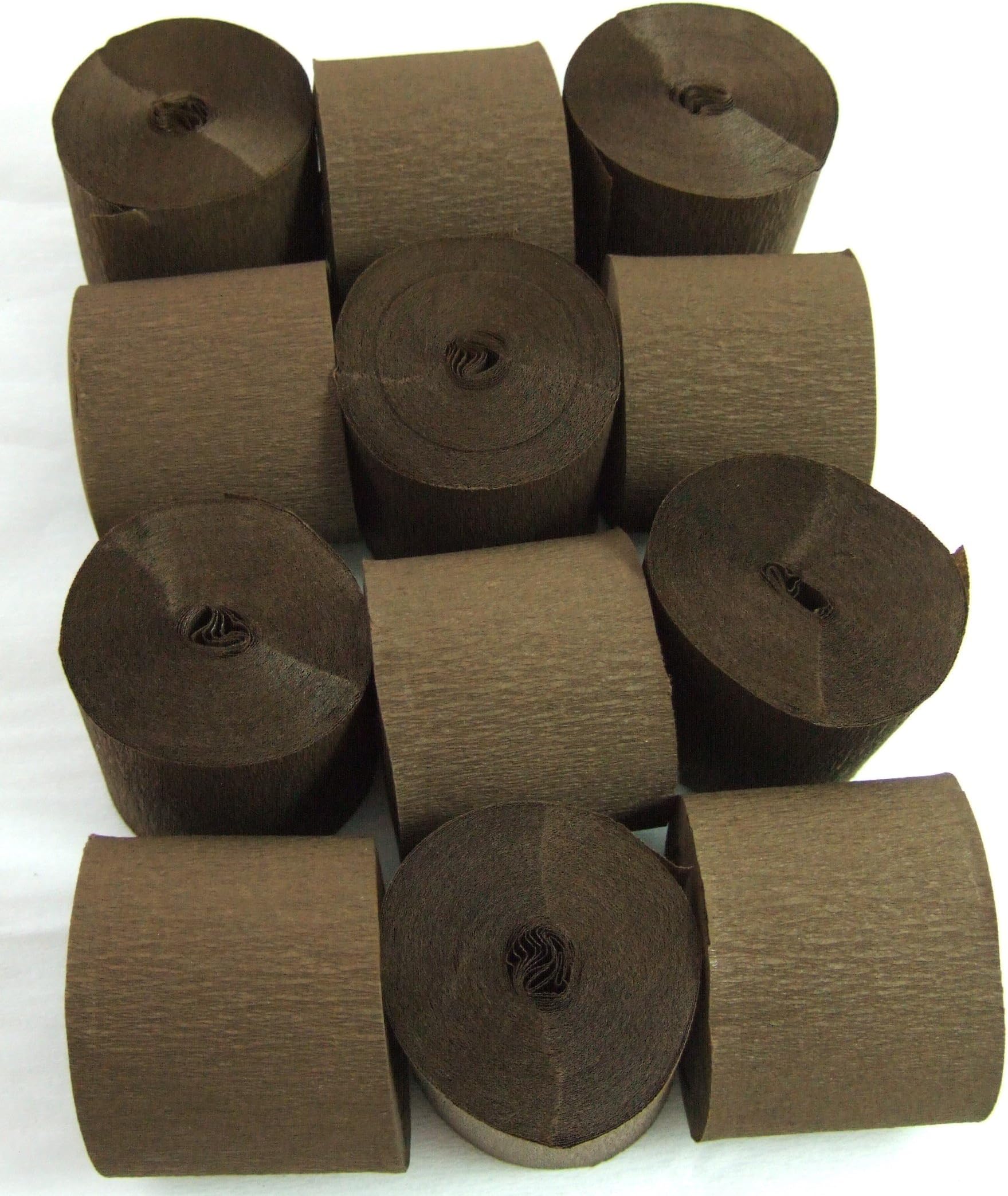12 Dark Brown Crepe Paper Streamers 45mm x 10meters Many uses as decorations, marketing tools, great favourite with schools and the craft industry