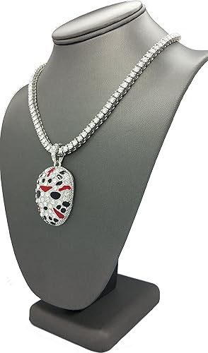 Men's Iced Out Rapper Mask Pendant - Cuban & Rope Chain Necklace Set In Gold/Silver