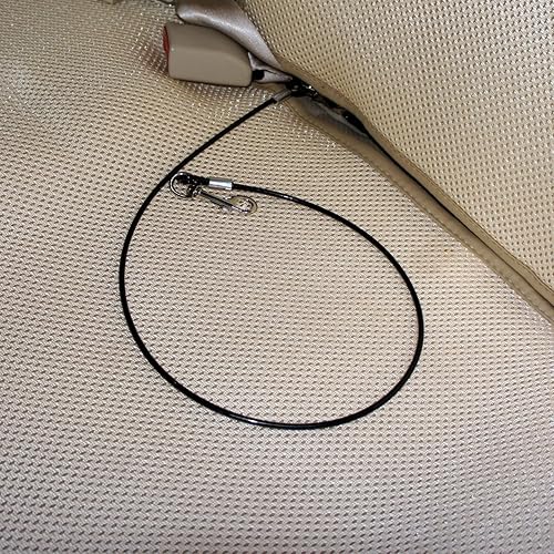 Mogoko Restricción del cinturón de seguridad de automóvil para perro, acero inoxidable recubierto a prueba de mordidas, cable de seguridad para