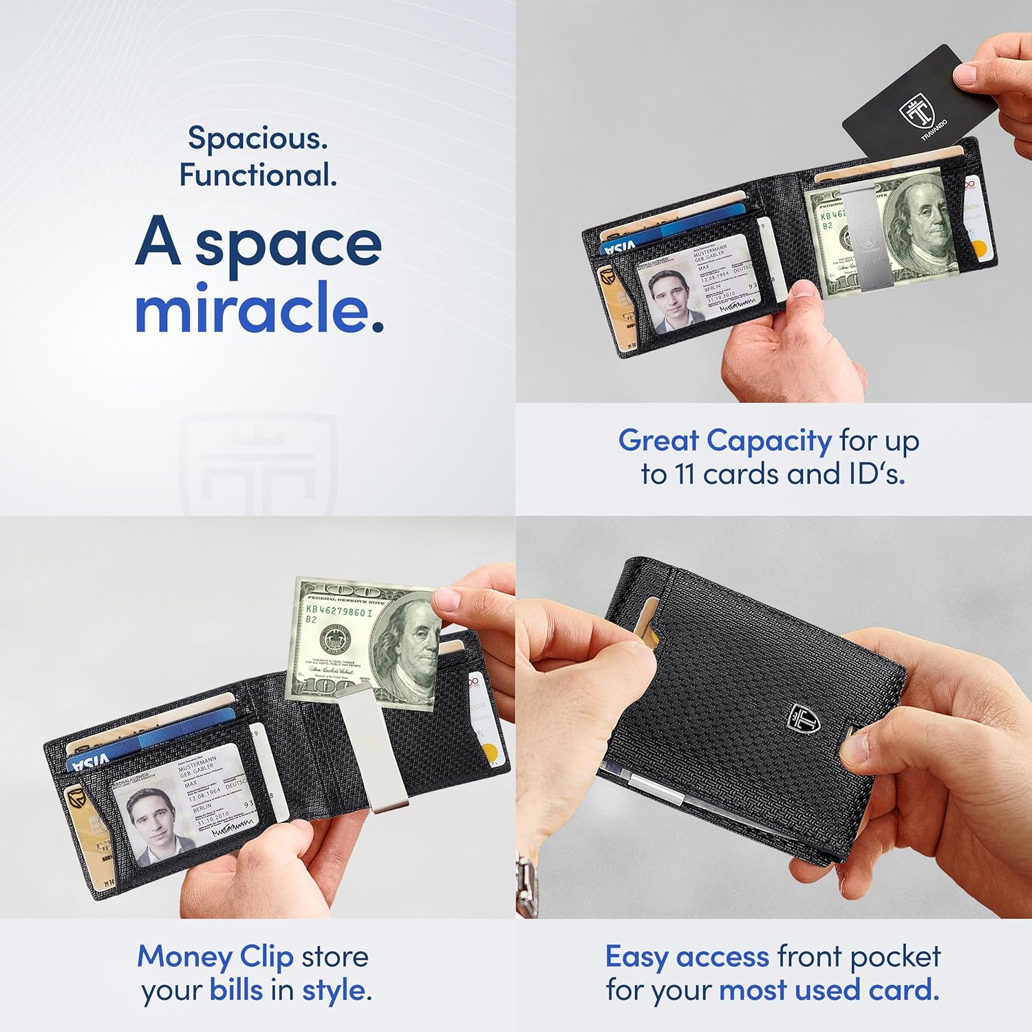 TRAVANDO RFID Blocking Mens Slim Wallet with Money Bhutan Ubuy