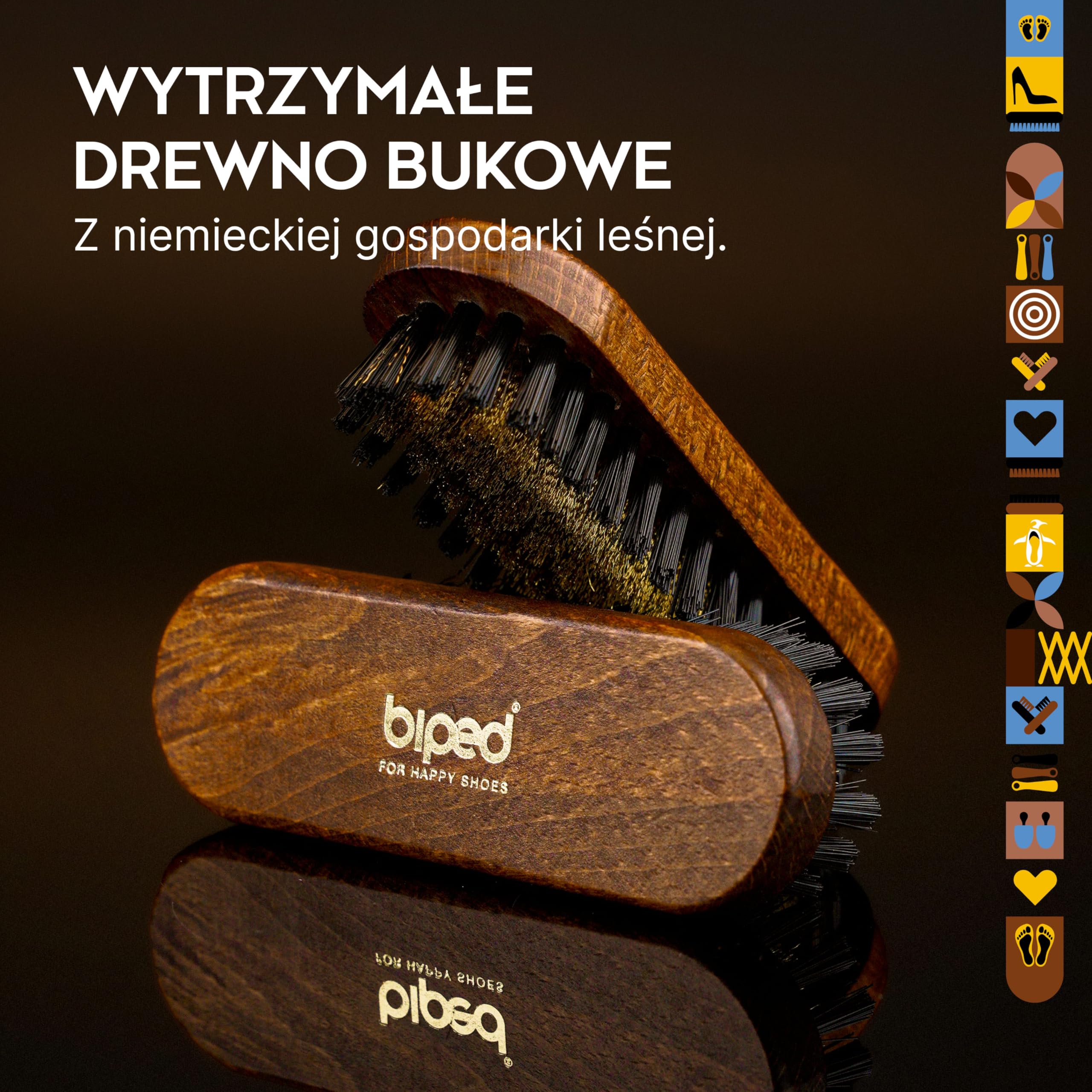 biped Ekskluzywny pędzel do zamszu pędzel do zamszu Drewno brązowy lakierowany z mosiądzu z2444