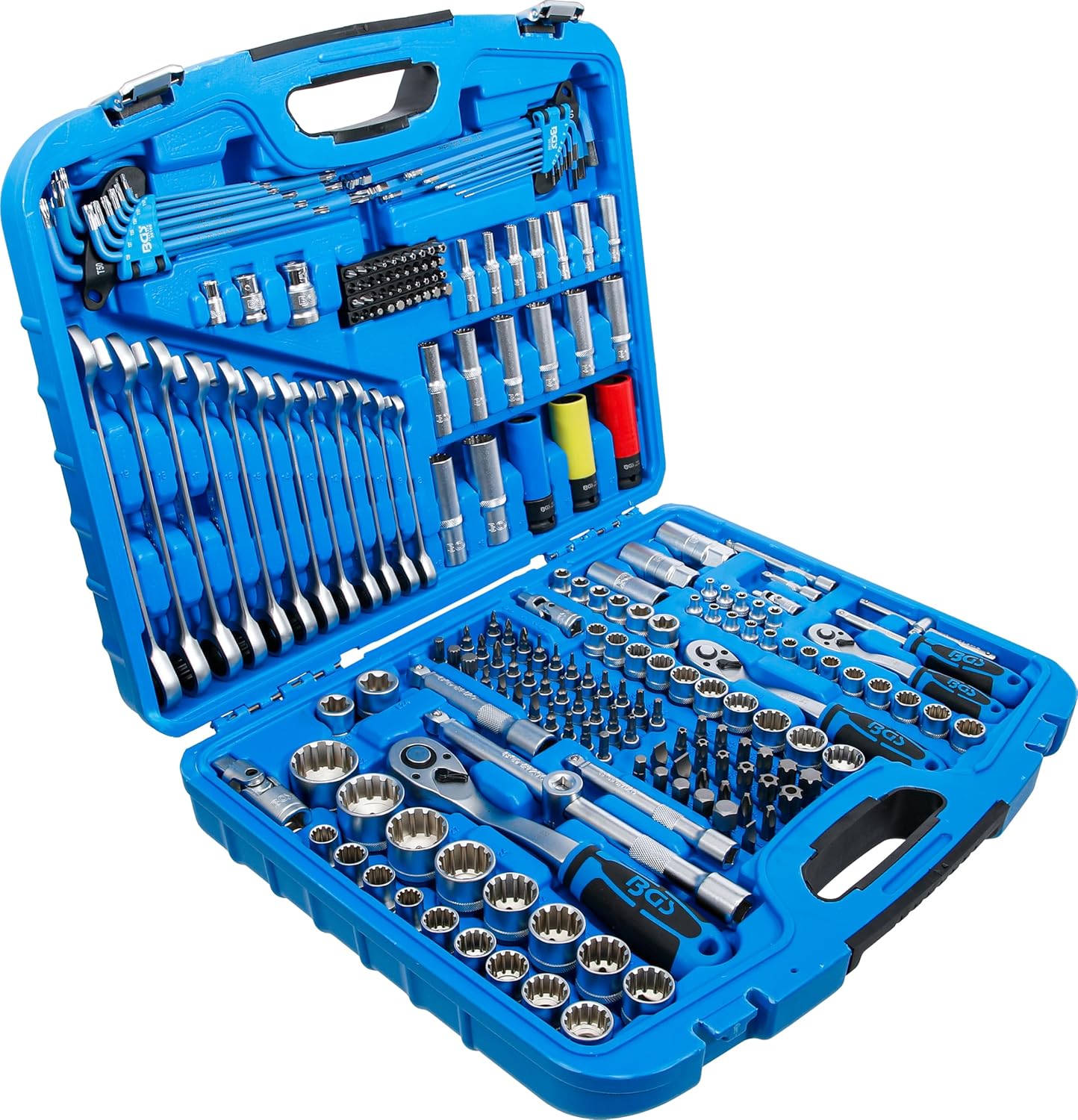 BGS 2290 | Coffret de Douilles Gear Lock | 6,3 mm (1/4") / 10 mm (3/8") / 12,5 mm (1/2") | 218 pièces