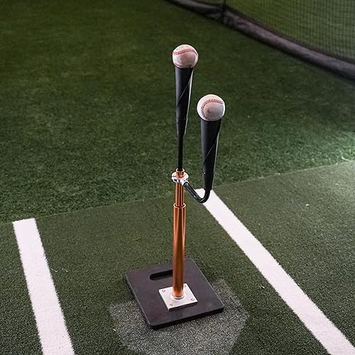 Miniatura 2 de CT4 Doble TEE de entrenamiento doble para béisbolsoftbol con brazo giratorio desmontable de 360, cubiertas de goma de neopreno de grado industrial,