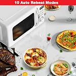 Galanz GLCMKZ11WER10 Four à micro-ondes de comptoir rétro avec cuisinière automatique & Réchauffer, Défroster, Fonctions de démarrage rapide, Facile à nettoyer avec une platine en verre, Poignée de traction 1.1 Cu. Ft, blanc