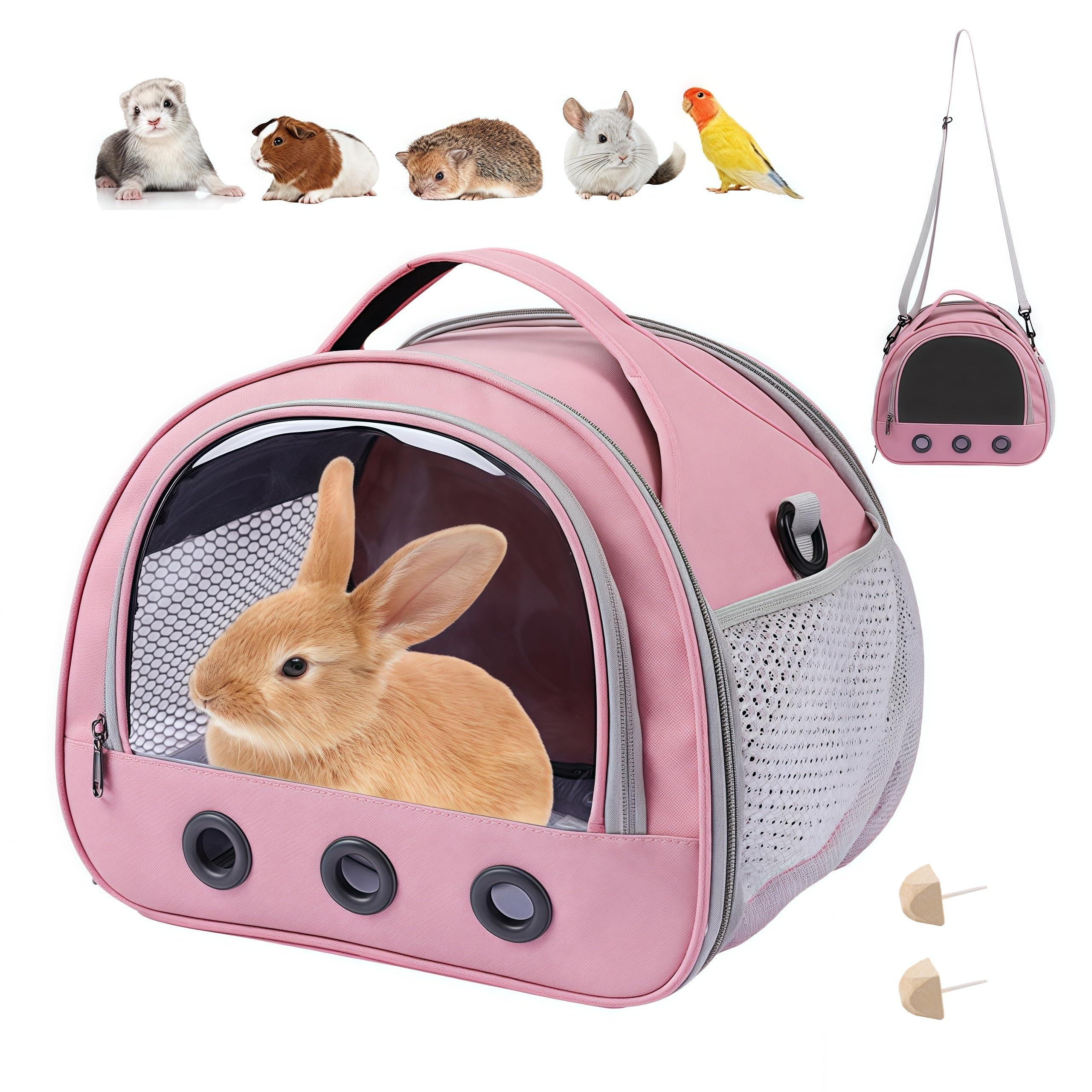 Pequeña bolsa de transporte para mascotas, bolsa de transporte para animales pequeños, caja de transporte para gatos, con correa para el hombro, bolsa de transporte para cobayas, bolsa de transporte