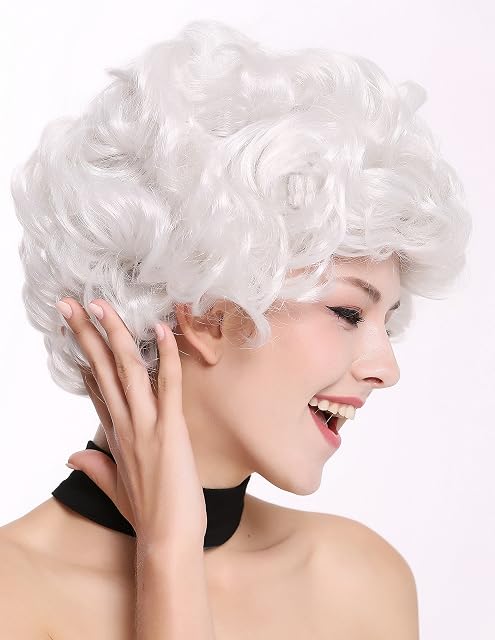 Foto 3 de 4 de WIG ME UP- 91097-ZA68C Peluca señoras Mujer Carnaval Halloween Blanca, Rizado, Corto