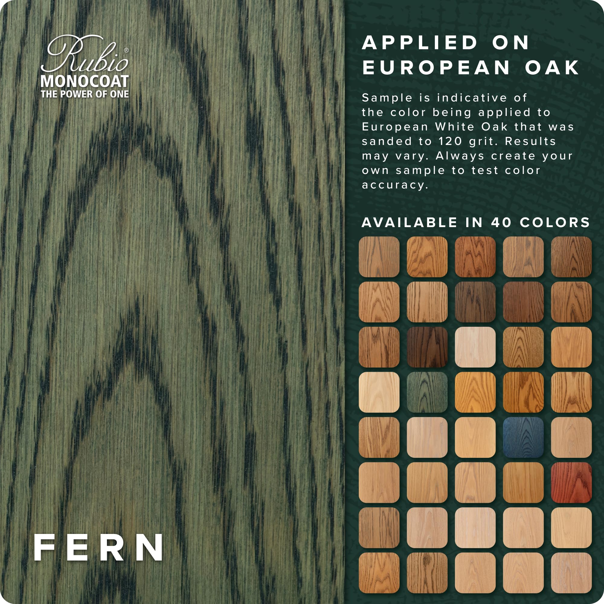 Rubio Monocoat Finitura a Olio per Legno | Oil Plus 2C | Olio a base di Semi di Lino, ad Asciugatura Rapida, per Legno da Interni, Include Acceleratore, parte B | 130 ML | 5 m² - Fern
