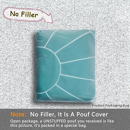 Miniatura 4 de Thgonwid Puf de almacenamiento marroquí sin rellenar, asiento otomano hecho a mano, de piel sintética, reposapiés, para sala de estar, dormitorio o