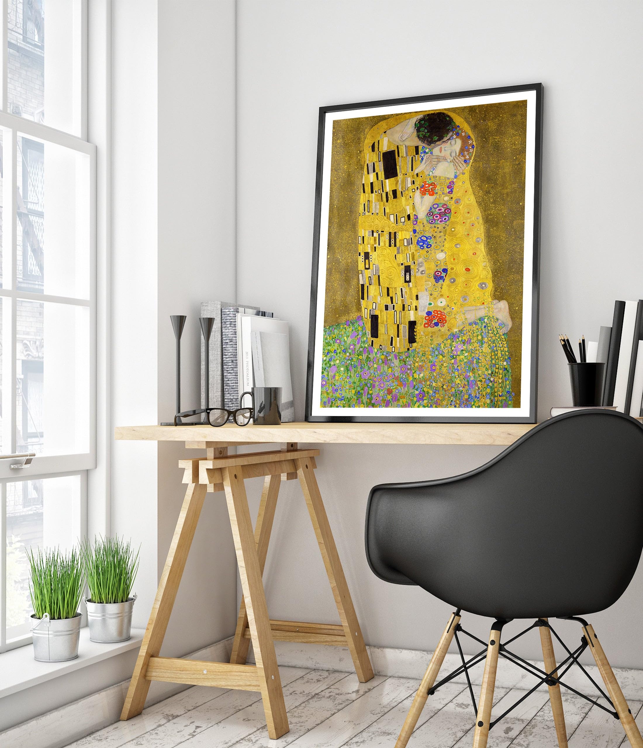 Animato The Kiss Gustav Klimt Poster, Classic Famous Oil Painting Print, Modern Art Nouveau Wall Art Home Decor - Image 2