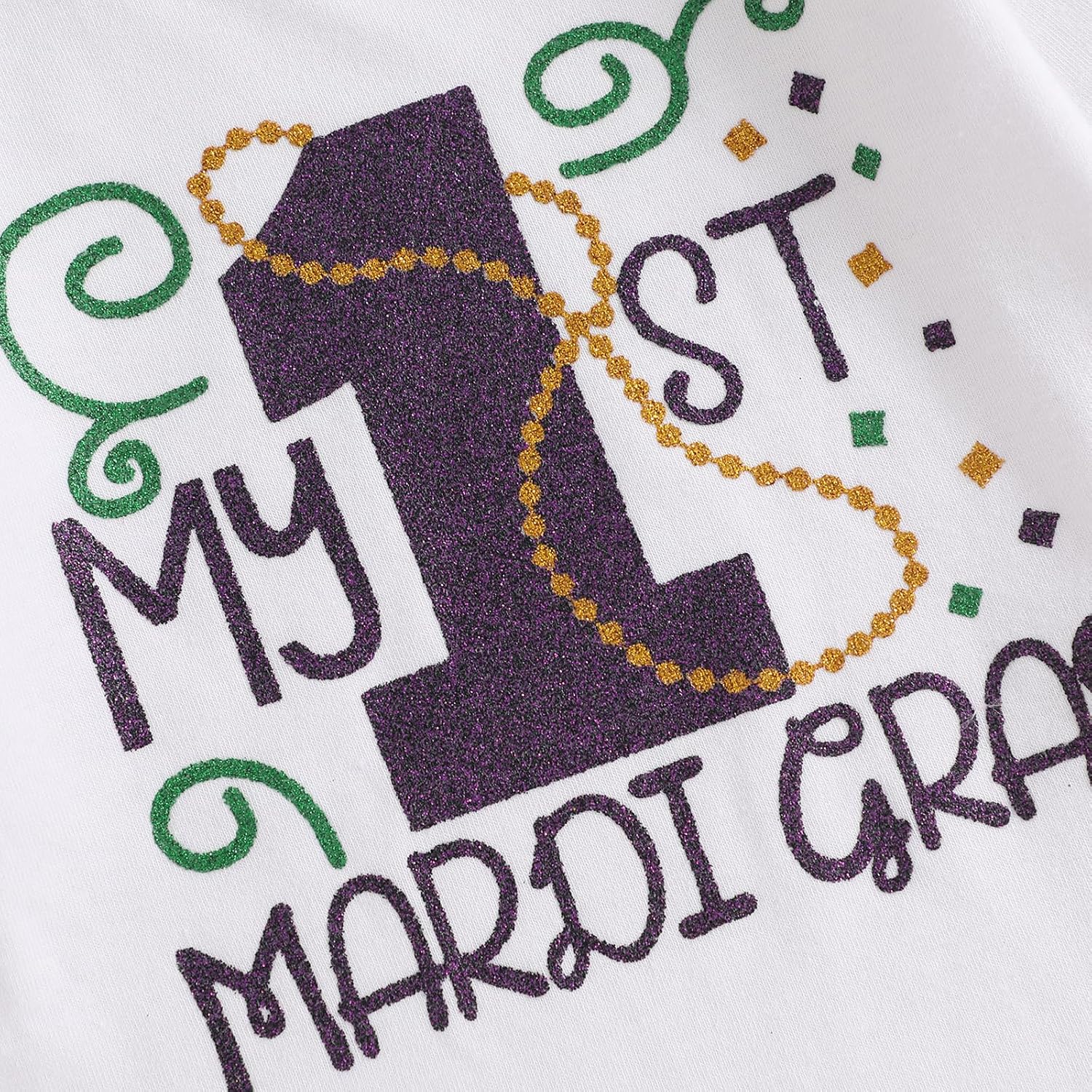 Toddler Baby Girl Mardi Gras Outfit Long Sleeve Letter Print Romper Mesh Tutu Bloomer Skirts Spring Clothes - Image 5