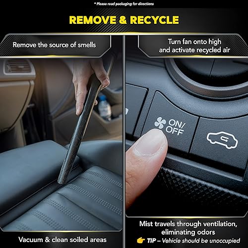 Miniatura 4 de Meguiars G181302 - Neblina eliminadora de olores para todo el automóvil aroma a cromo negro 2 onzas