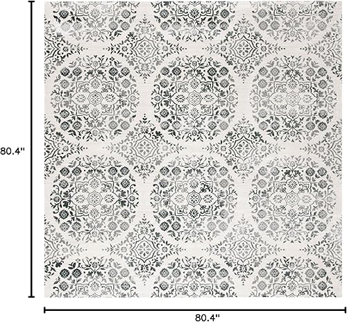 Miniatura 2 de MARTHA STEWART x Safavieh MSR0958H - Alfombra de 8 x 10 pies, color carbón y marfil, no desprende pelusa, para entrada, sala de estar, comedor,