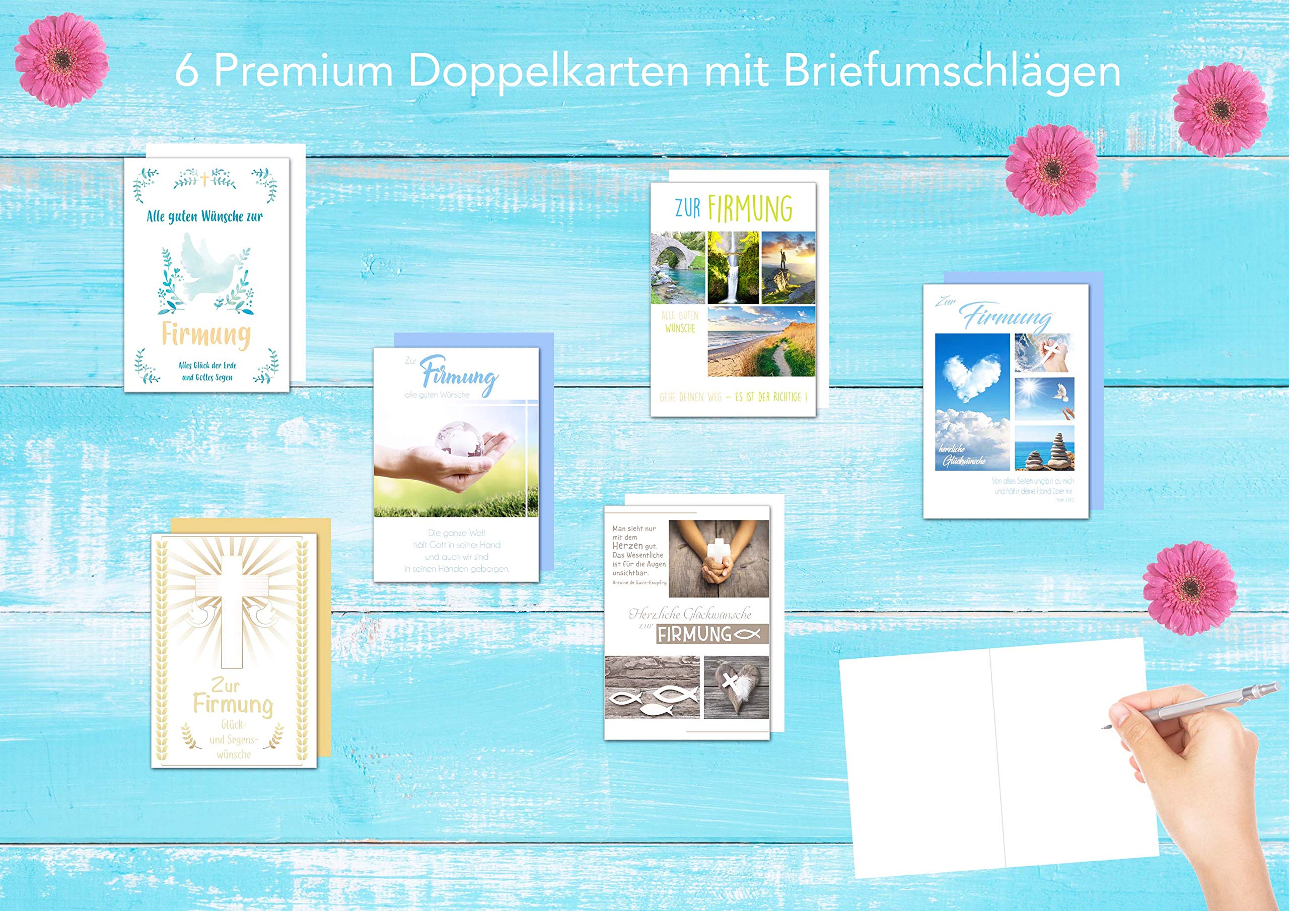 Edition Seidel Set 6 Biglietti Cresima Esclusivi Con Buste 11,5x17 Cm - Confezione Regalo