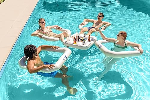 Miniatura 5 de Aqua Tube - Silla flotante para piscina, 4 en 1+, tumbona de piscina, silla flotante de natación, hamaca de agua, silla de playa, flotador de tubo