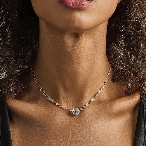 Miniatura 2 de Moon Magic Auténtico collar de piedra lunar para mujer, ónix, labradorita, obsidiana negraplata de ley 925 real, collar de cristal encantado de oro