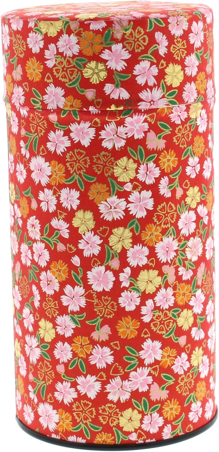 Tea Leaf Stocker decorated with Japanese paper
