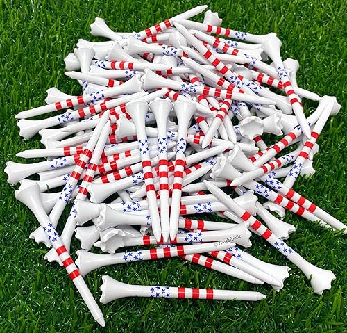 Miniatura 2 de NorthPointe Camisetas de golf de plástico con diseño de estrellas y rayas de Estados Unidos de 3 ¼ pulgadas, 100 camisetas a granel - Patriótico,