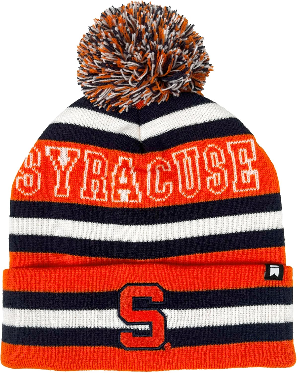 Official Collegiate Knit Beanie with Pom - Block Stripes Collection