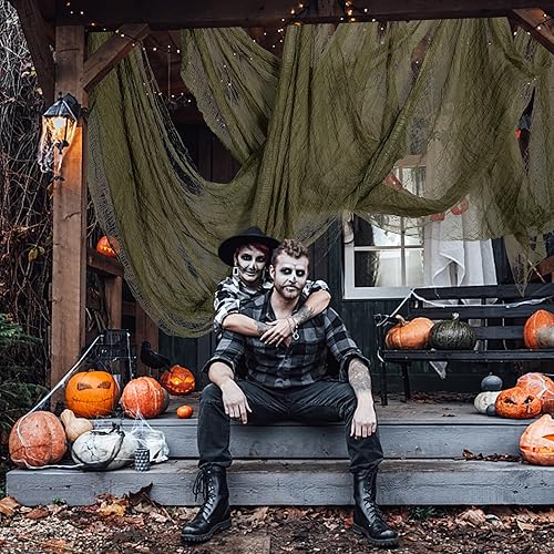 Miniatura 4 de Tela espeluznante de Halloween de 197 x 85 pulgadas, tela espeluznante de Halloween, tela espeluznante de gasa aterradora para casa encantada,