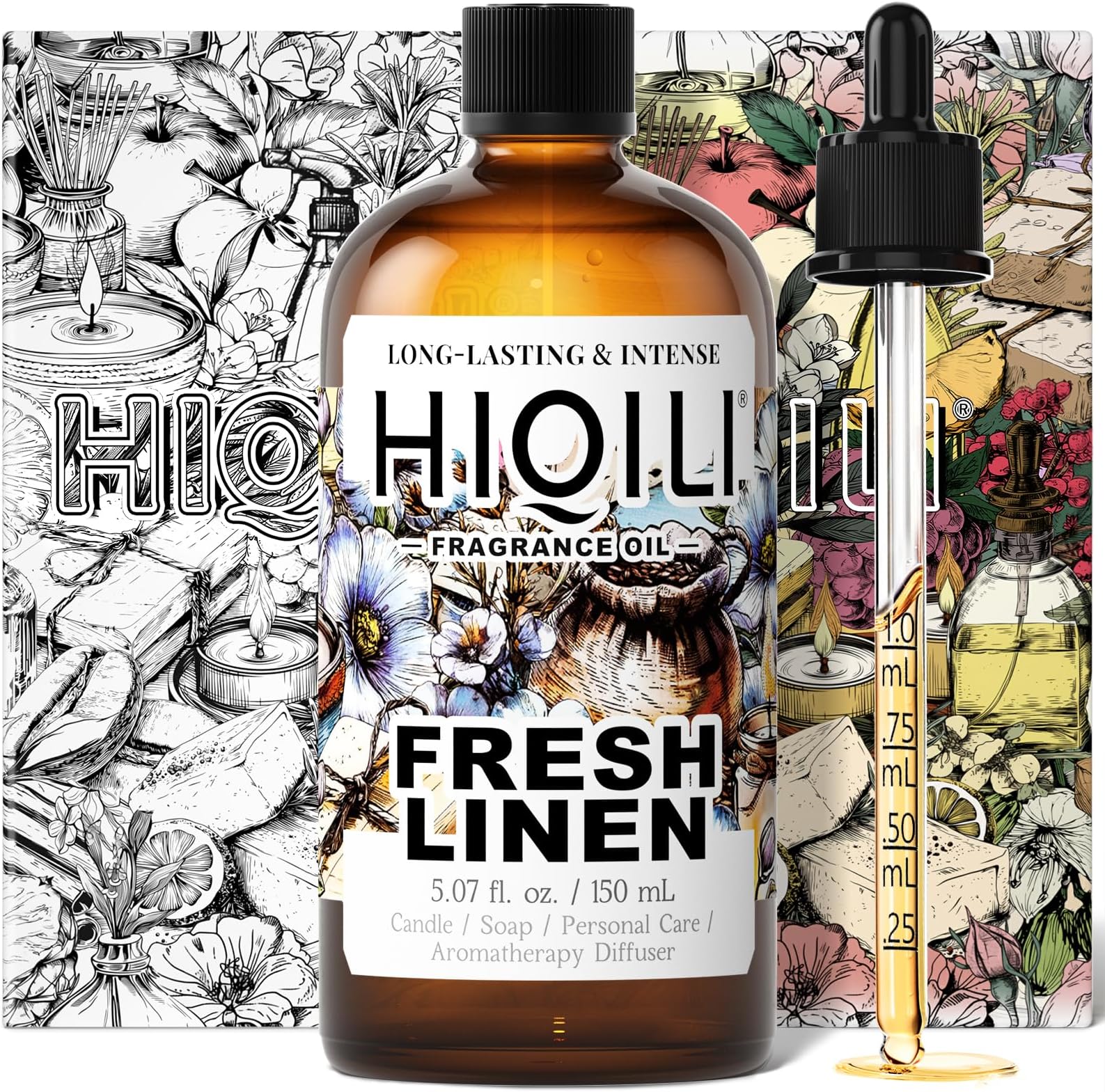 Fresh Linen Fragrance Oil for Candle & Room Spray Making, Add to Dryer Balls, Freshie Scents for Essential Oil Diffuser - 5.07 Fl Oz